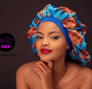 Extra large floral satin bonnet